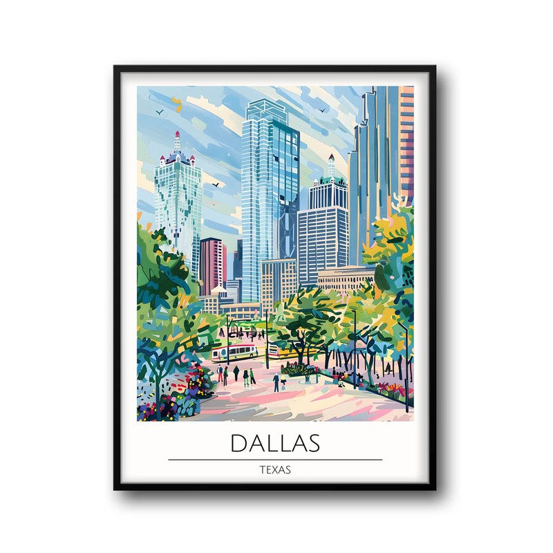Vintage Dallas Framed Canvas Wall Painting media 5
