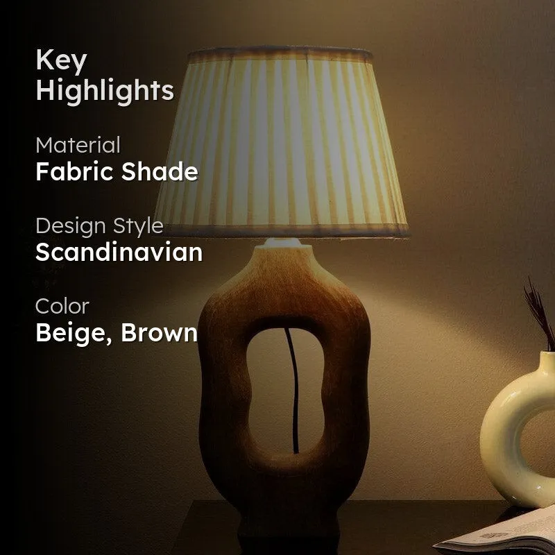 Vesara Myna Fabric Table Lamp - Beige,Brown media 2