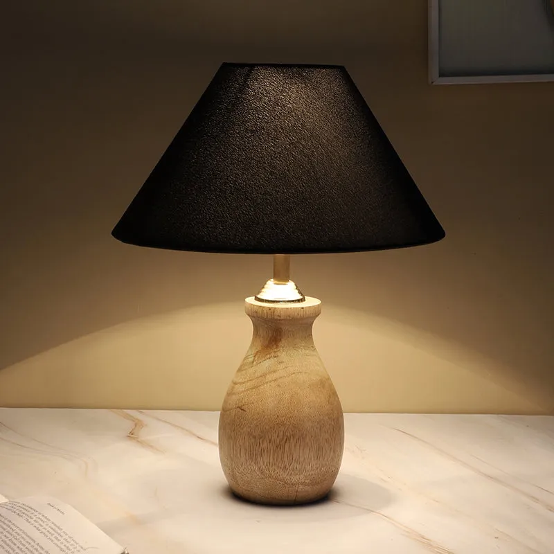 Torou Curve Solid Mango Wood Table Lamp - Black,Brown media 4