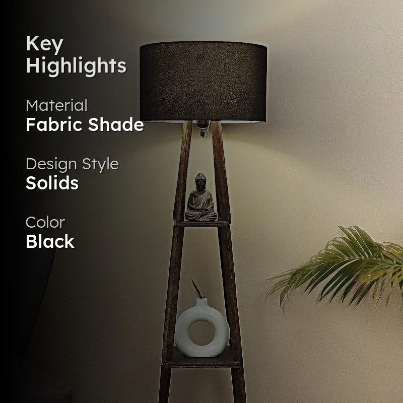 Seasa Wistera Floor With Shelf Lamp With Shelf - Black media 2