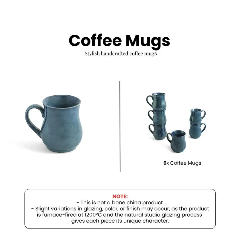 Belly Ceramic Coffee Mug (300 mL Each) - Set Of Six media 6