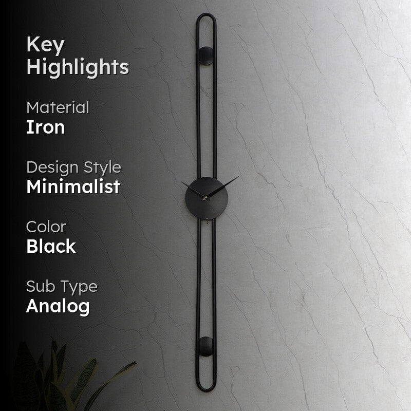 Stripe Story Wall Clock - Black media 2