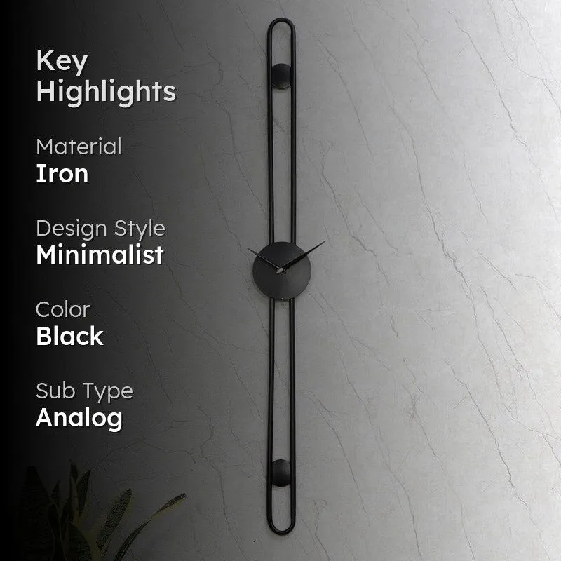 Stripe Story Wall Clock - Black media 2