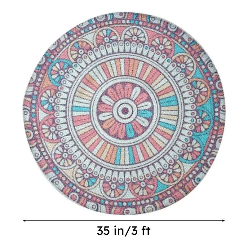Mandala Boho Round Cotton Rug media 10