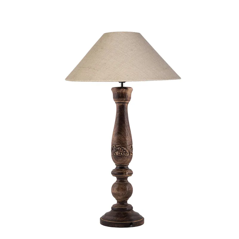 Nihara Wooden & Jute Table Lamp - Beige media 3