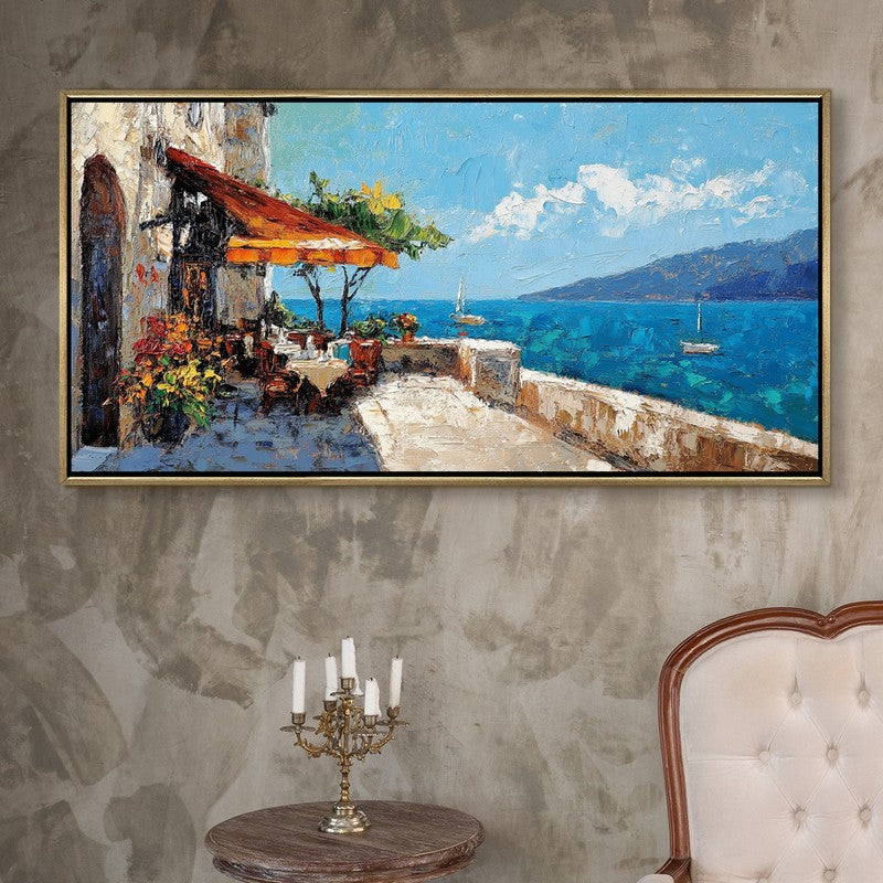 Azure Afternoon Canvas Wall Painting With Frame