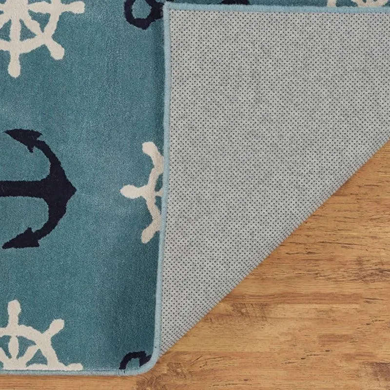 Anchors Hand Tufted Aweigh Kids Wool & Nylon Carpet - Turquoise media 4