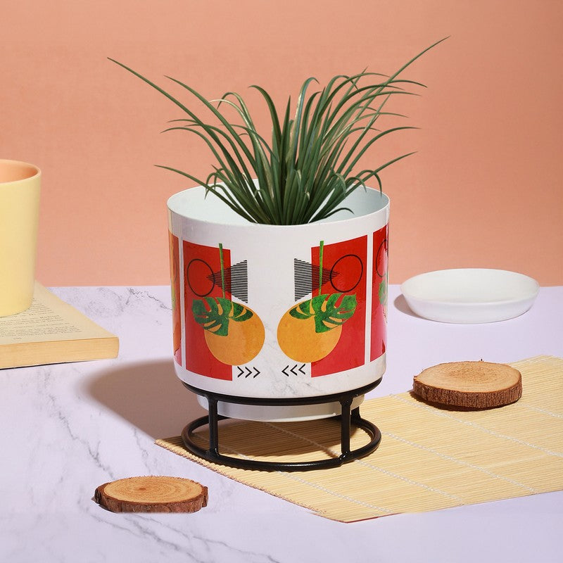 Urban Leaf Metal Planter with Stand - Multicolor media 3
