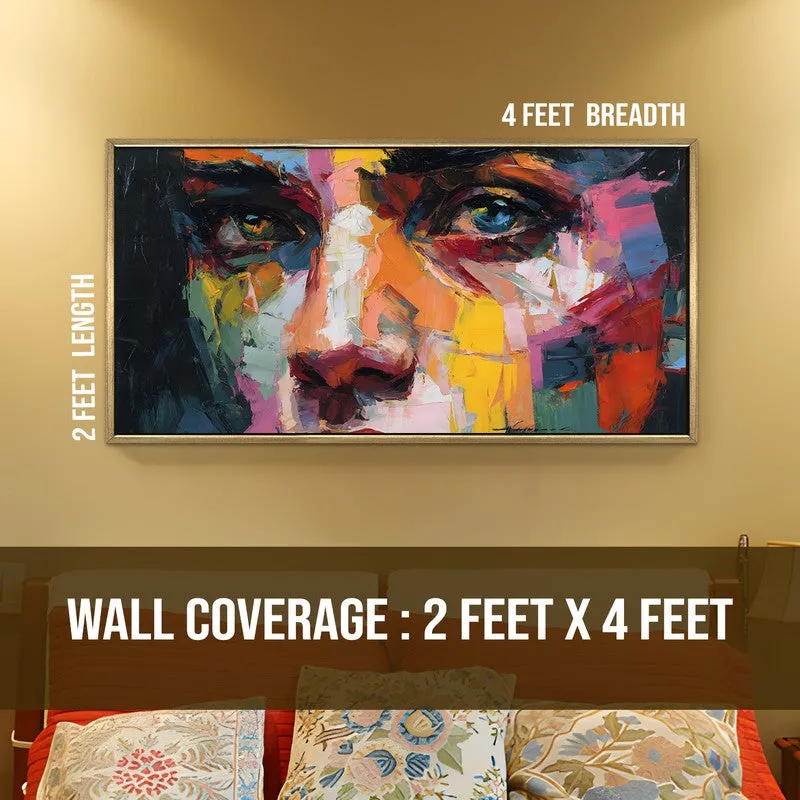 Piercing Gaze Canvas Wall Painting With Frame media 8