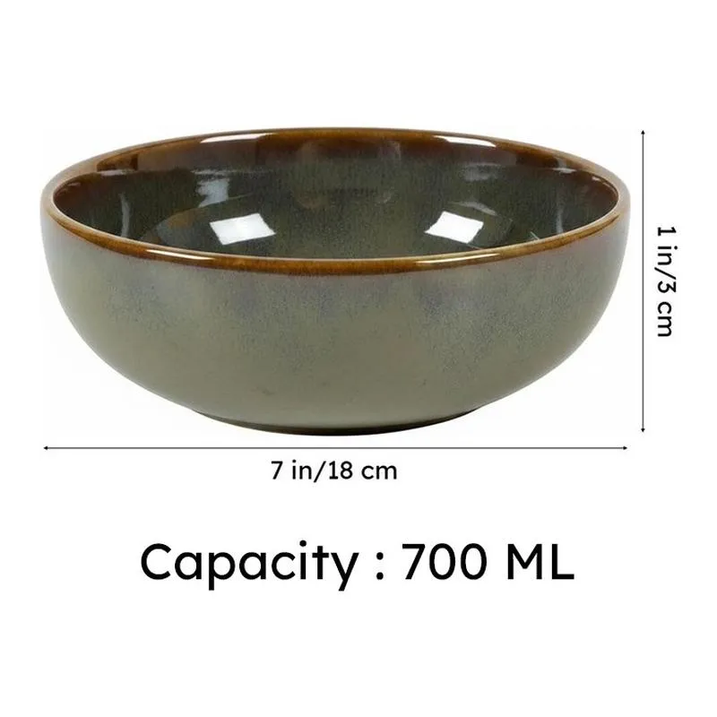 Aurelle Table Serving Bowl (Olive Green,700 mL Each) - Set Of Four media 6