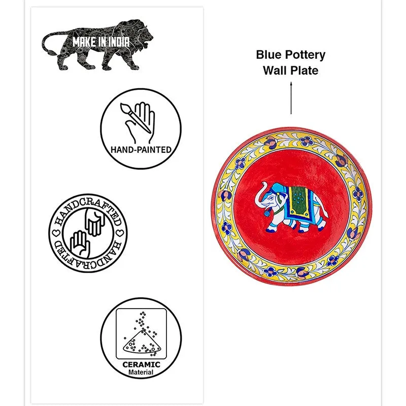 Gajendra Ceramic Decorative Wall Plate - Red media 4