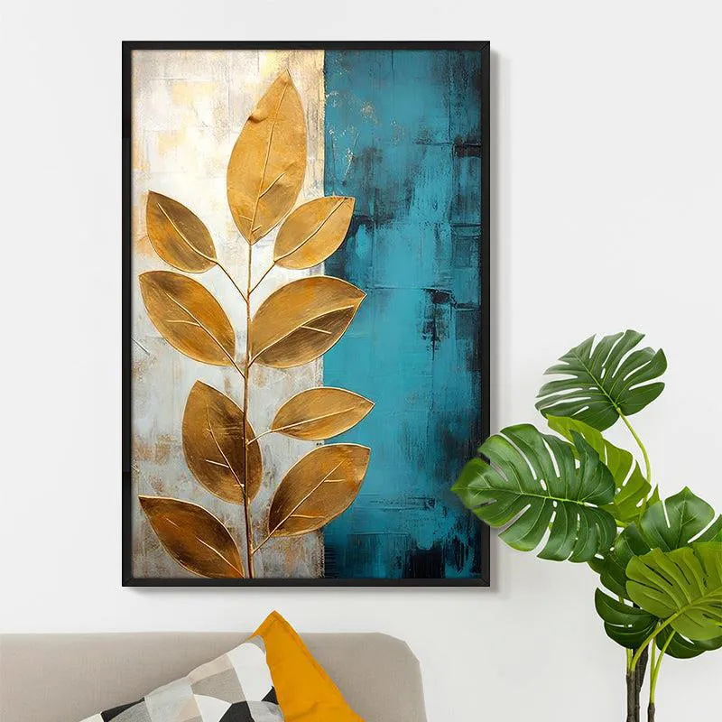 Leaves of Light Wall Painting With Frame media 5