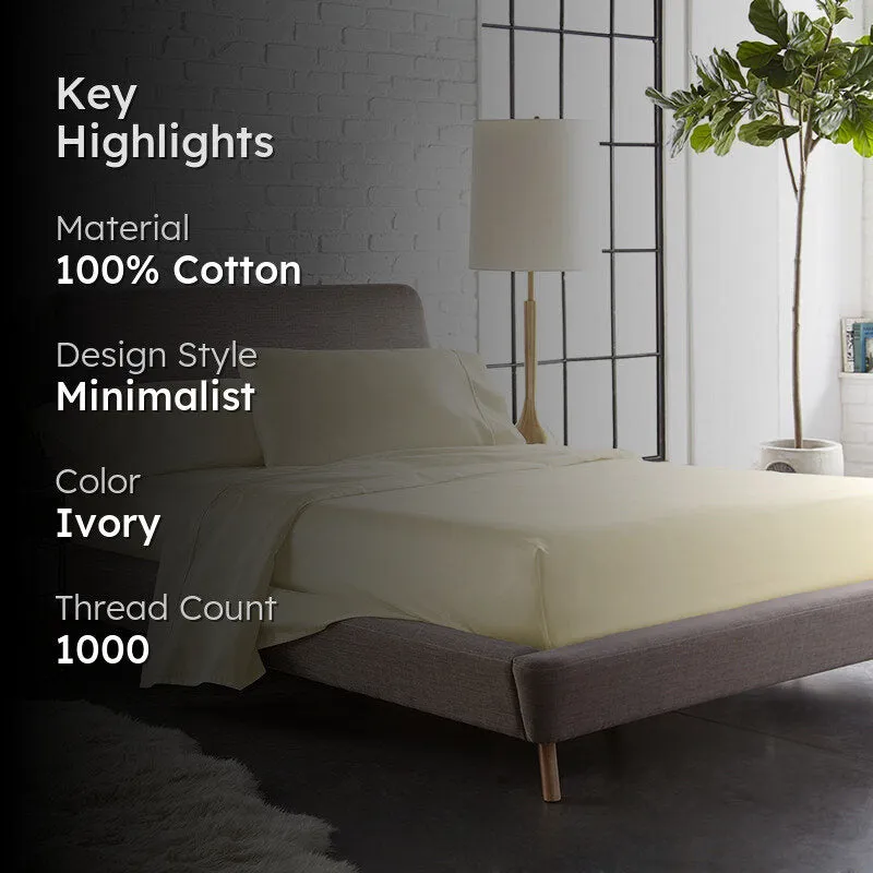 Maison Cotton Duvet Cover(Ivory) - 1000 TC media 2