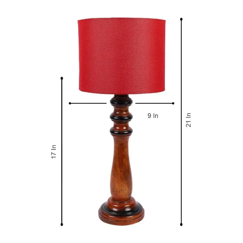 Rosa Rene Fabric Table Lamp - Red,Brown media 6