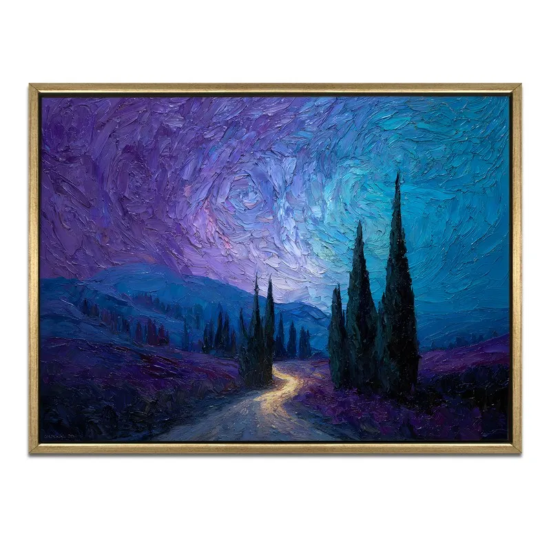 Nocturne Trail Canvas Wall Painting With Frame media 3