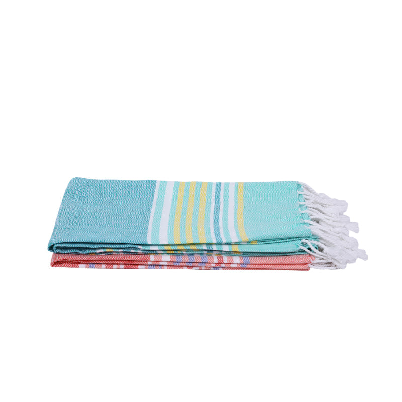 Jadore Bath Towel (Peach & Blue) - Set Of Two media 4