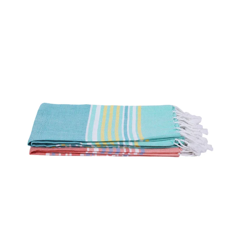 Jadore Bath Towel (Peach & Blue) - Set Of Two media 4
