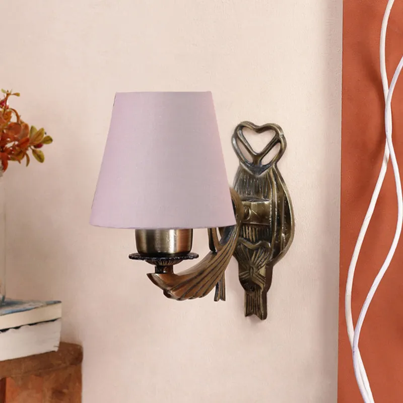 Love Gleam Atva Conical Fabric & Metal Wall Lamp - Grey media 3