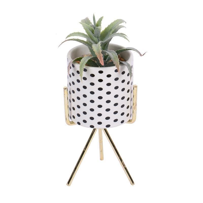 Faux Agave In Geo Pot With Tripod - 20 cms media 3
