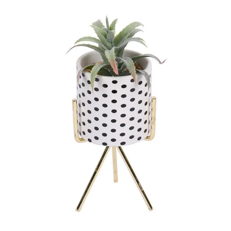 Faux Agave In Geo Pot With Tripod - 20 cms media 3