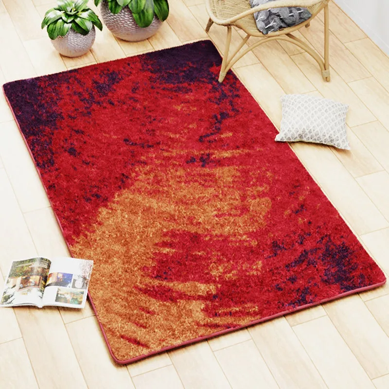 Esmond Abstract Micro Fiber Area Rug - Orange & Purple media 3