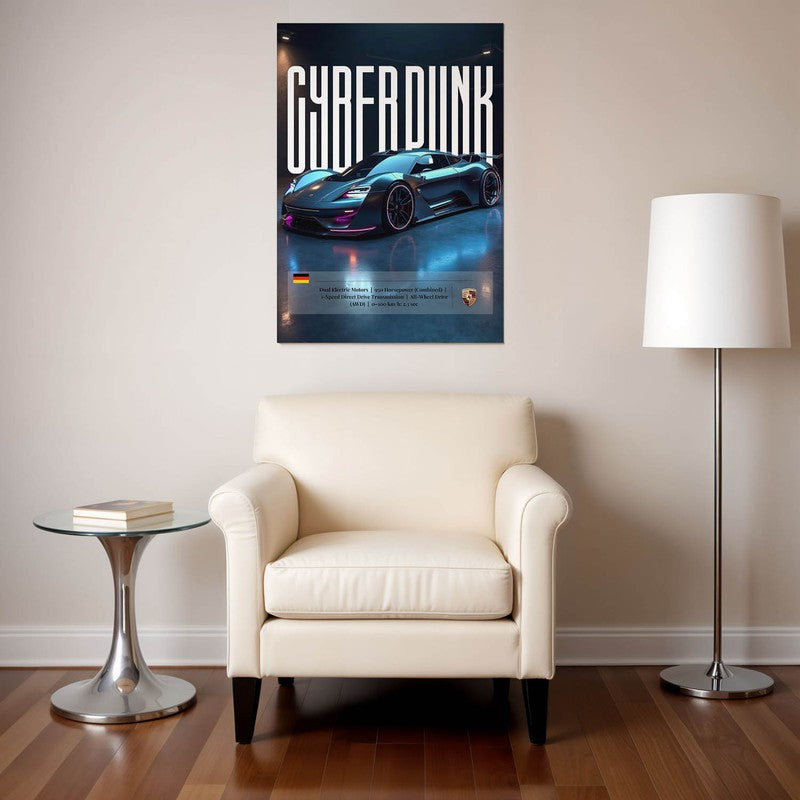 Neon Racer Wall Poster
