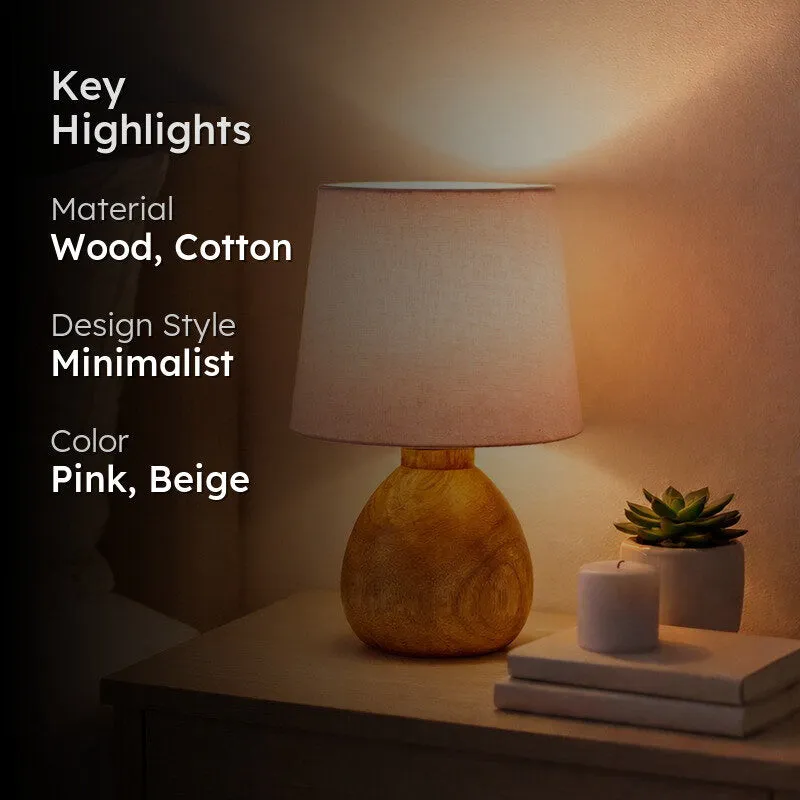 PureVista Wooden Table Lamp - Pink media 2
