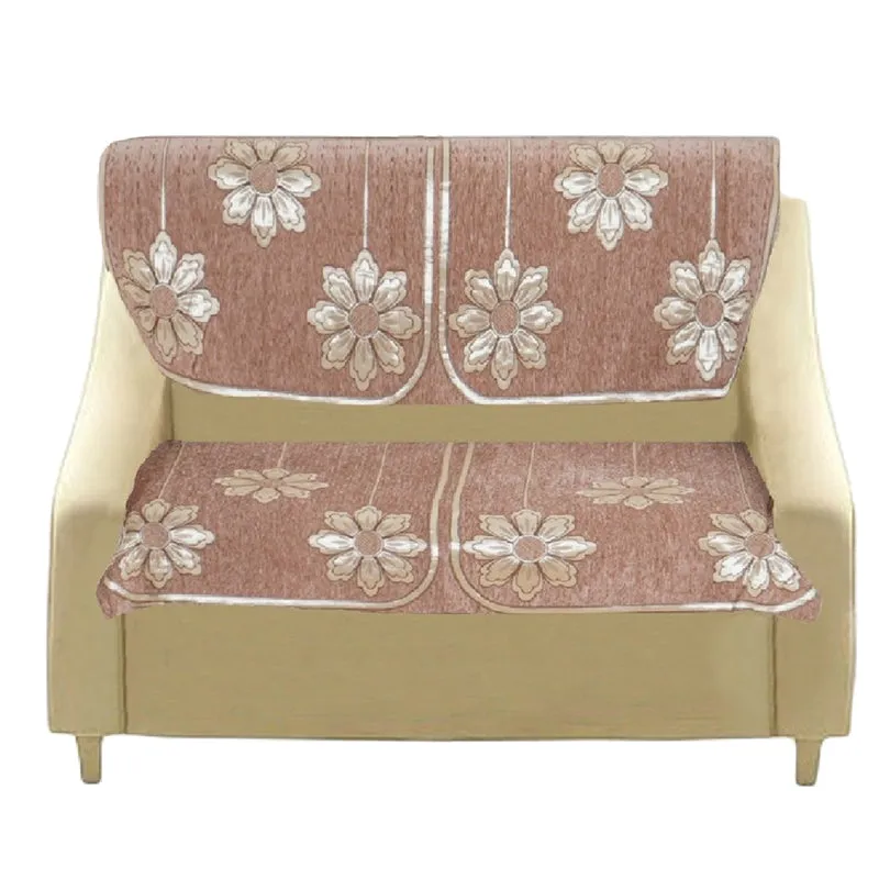 Mitha Floral Sofa Cover (Peach) media 4