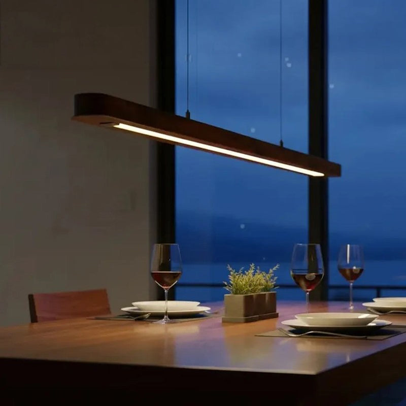 Slim LED Teak Wood Ceiling Lamp media 6