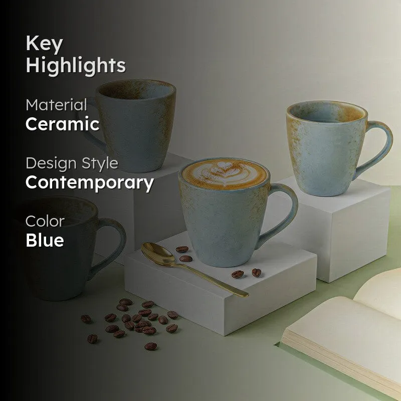 Tivraa Ceramic Coffee Mug (350 mL Each) - Set of Four media 2