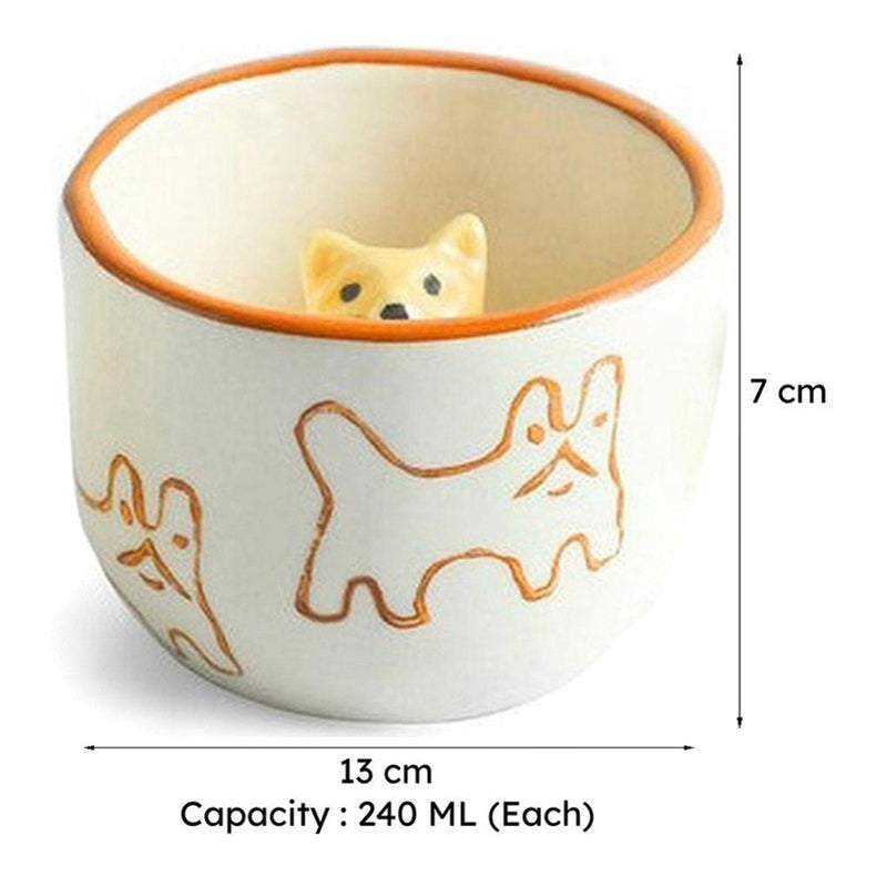 Cute Ceramic Tea Cup (240 mL Each) - Set Of Two media 8
