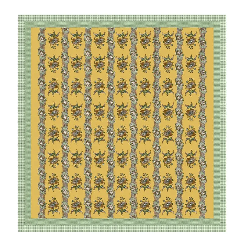 Rang Grace Cotton Bedsheet (Yellow,Green) - 120 TC media 5