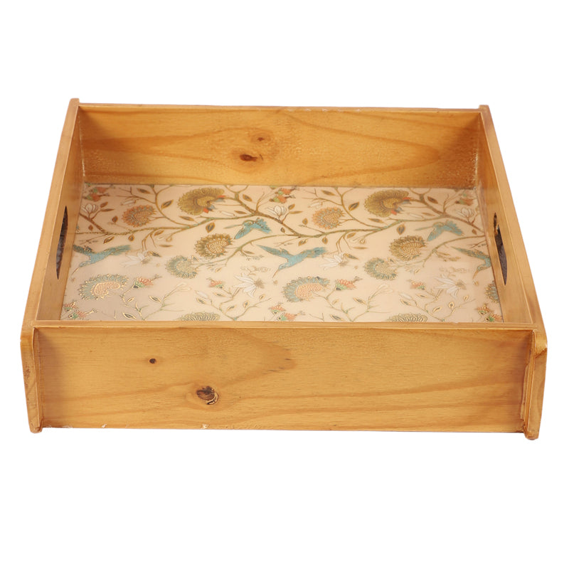 Blossom Glow Square Wooden Serving Tray media 4