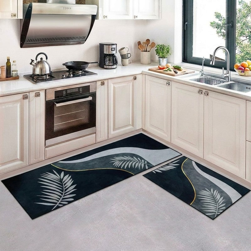 Soft Stride Glace Cotton/Microfiber Kitchen Mats - Set of Two