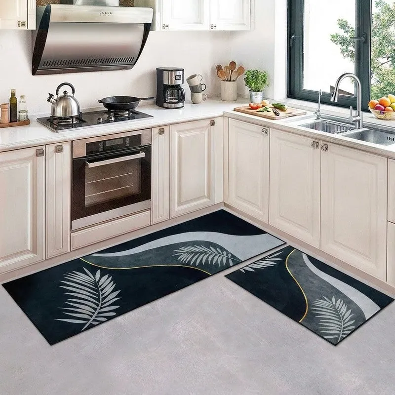 Soft Stride Glace Cotton/Microfiber Kitchen Mats - Set of Two media 1