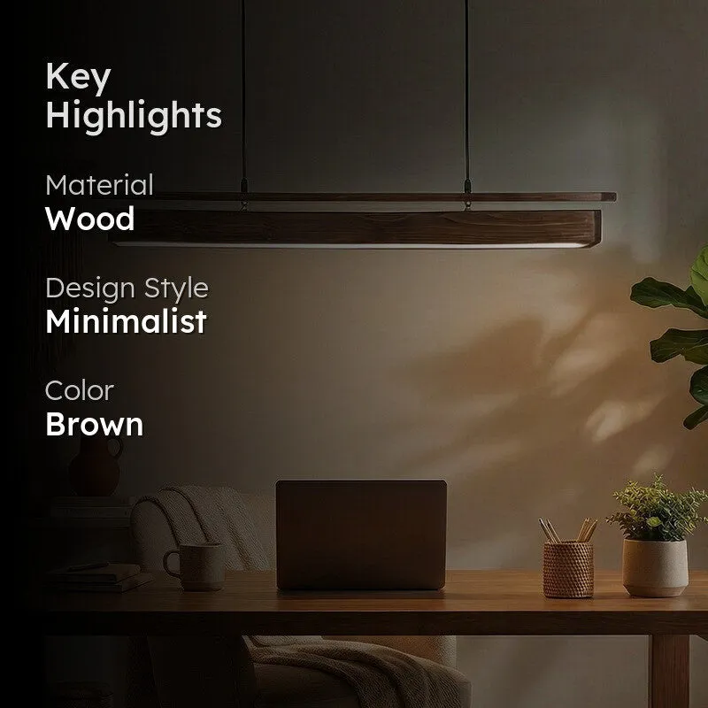 BeamStrip Wooden Ceiling Lamp - Brown media 2