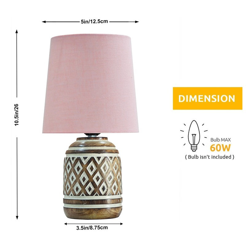CleanEdge Wooden Table Lamp - Pink media 5