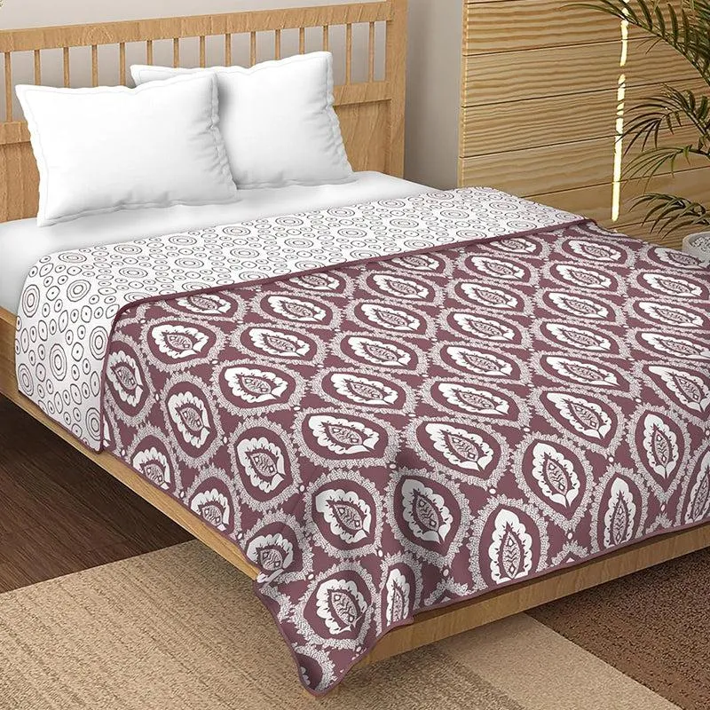 Jinita Reversible Cotton Dohar (Maroon)  - 180 GSM media 4