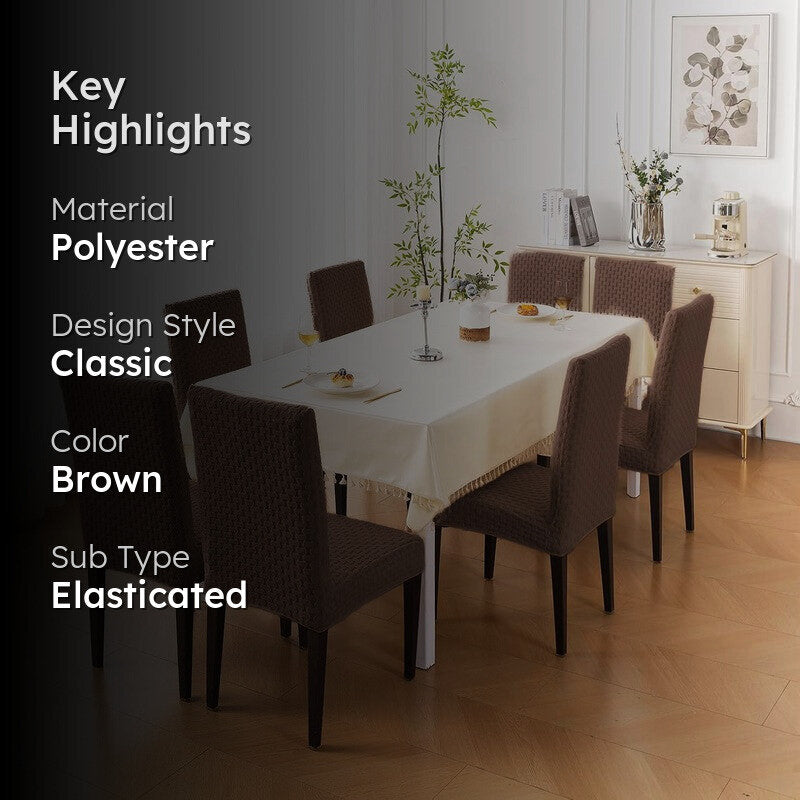 Nexo Neat Fit Chair Cover (Brown) - Set Of Eight media 2
