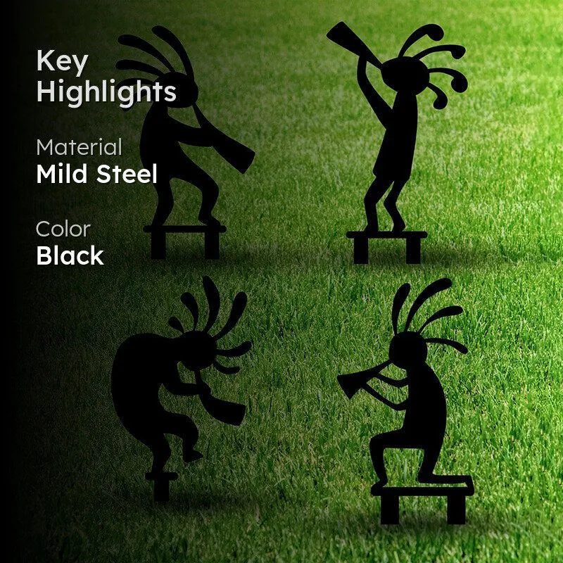 Kokopelli Garden Stake - Set Of Four media 2