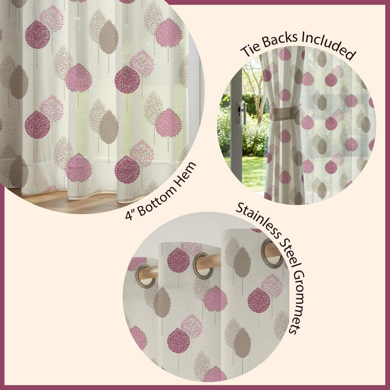 Urban Space Pinkleaf Multicolor Polyester Curtains - Set Of Two media 7