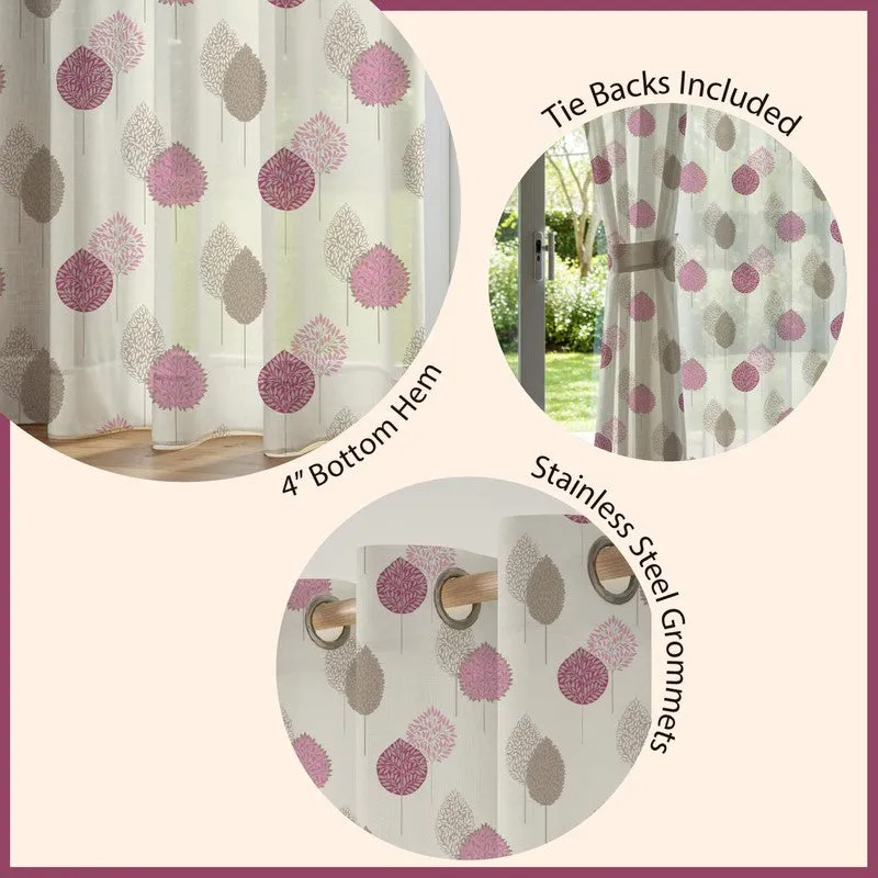 Urban Space Pinkleaf Multicolor Polyester Curtains - Set Of Two media 7
