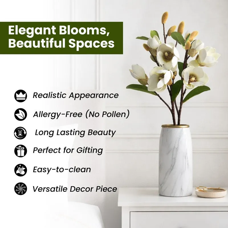 Blushora Plastic Artificial Flower (White) - Set Of Two media 9