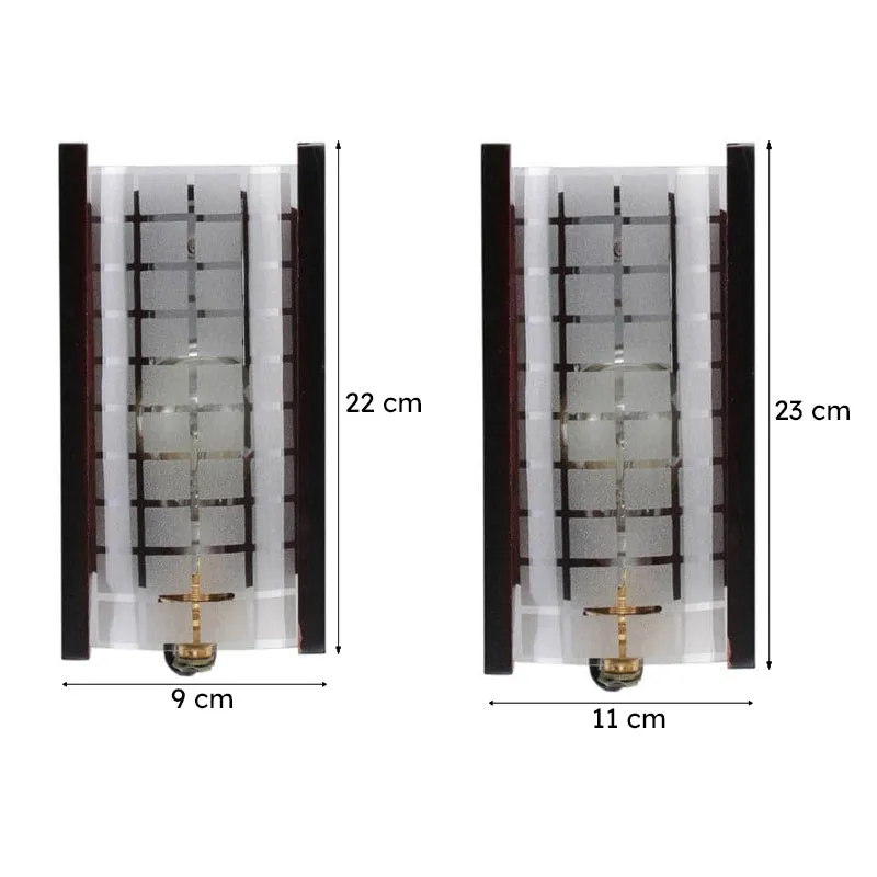 Checkered Clad Glass Wall Lamp media 6