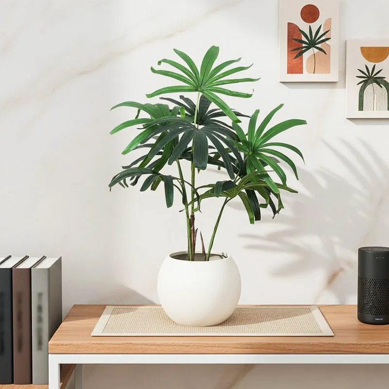 ZenLeaf Rhapis Palm Artificial Plant Without Pot - 3.1 Feet media 1