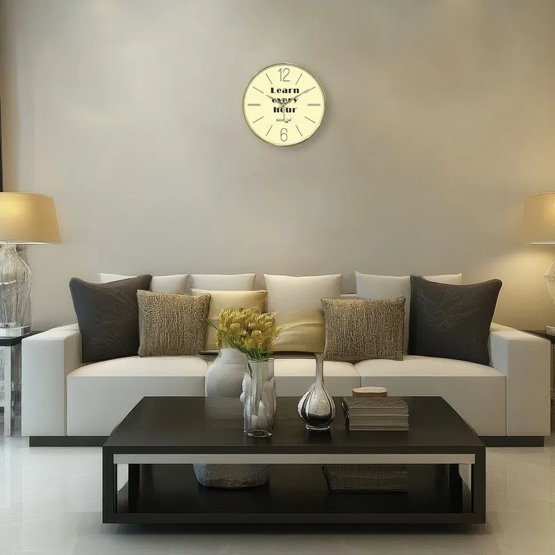 Learn Every Hour Round Analog Wall Clock - Yellow media 4