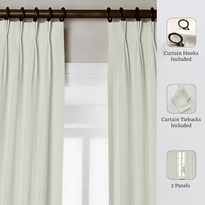 Esme Triple Pinch Pleat Medium Width Curtain - Ivory media 9
