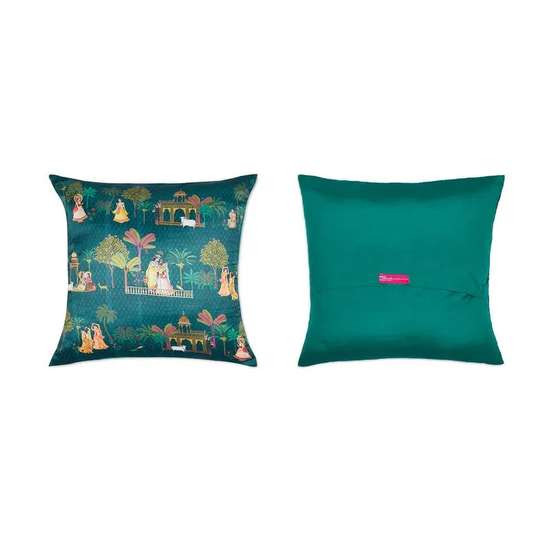 India Circus Gopis in Gokul Cushion Cover - Set Of Five media 4