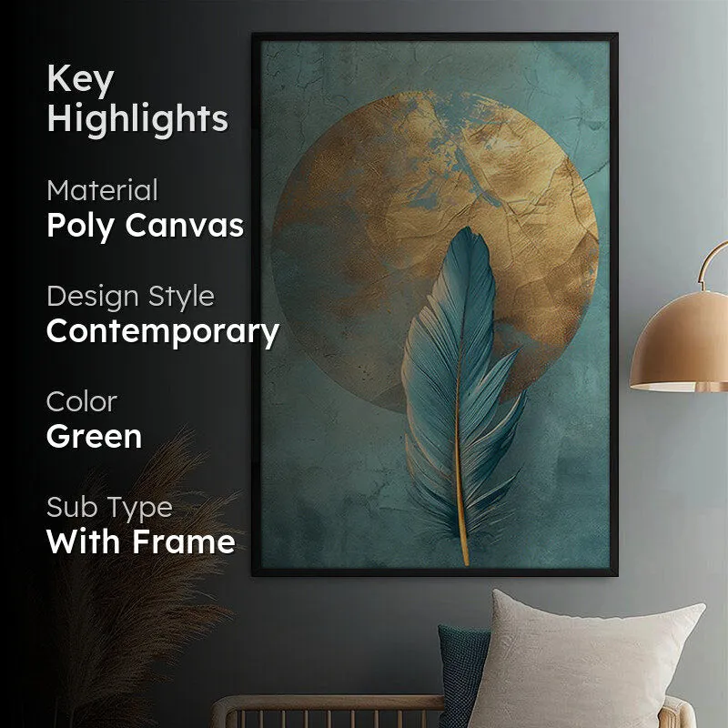 Pluma Azurea Wall Painting With Frame media 2
