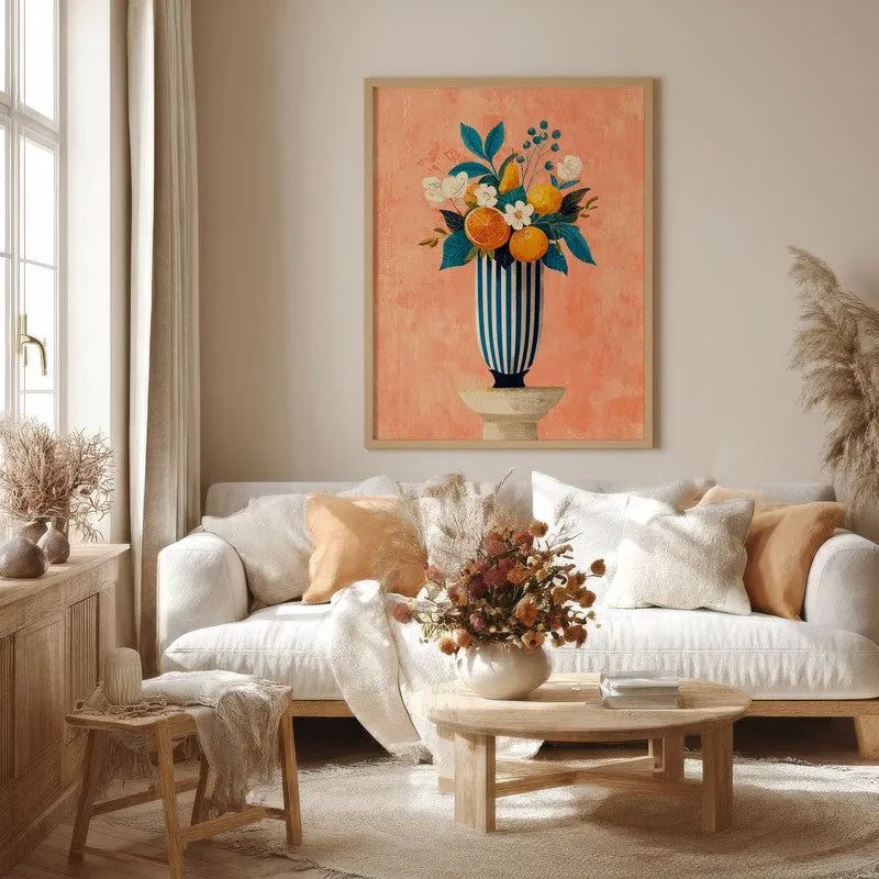 Aurelia Canvas Wall Painting With Brown Frame media 1